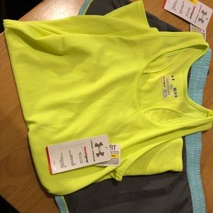 Under armor tank top and shorts!